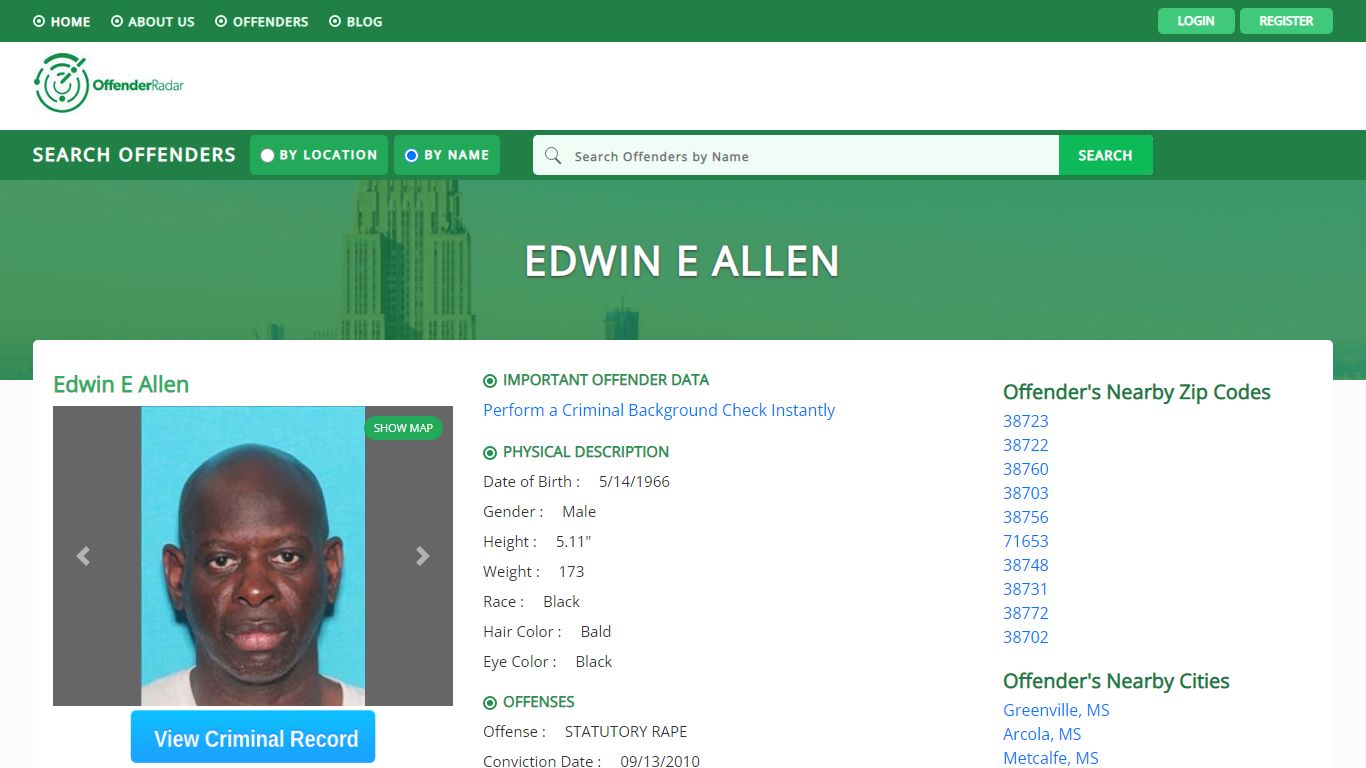 Edwin E Allen, a registered Sex Offender in Greenville, MS 38701 at ...