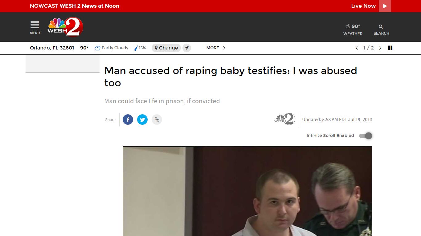 Man accused of raping baby testifies: I was abused too - WESH